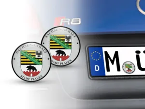 Klebemarke TÜV Stadt Plauen Nummernschild plakette